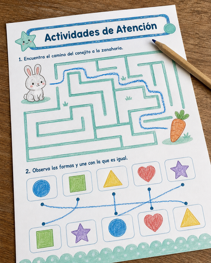 Hoja de actividades de atención - detalle
