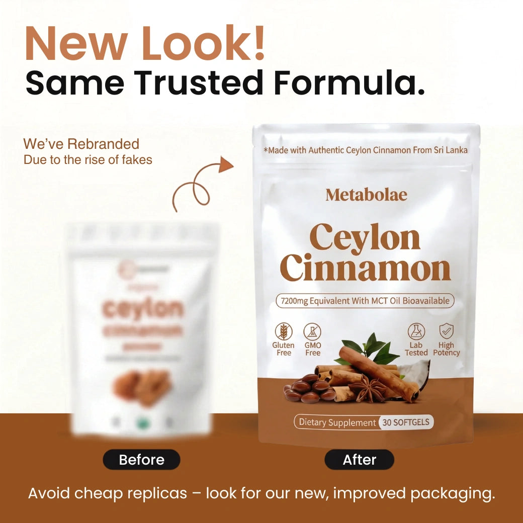 Canela de Ceilán Equivalente a 7200 mg con Aceite MCT