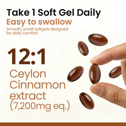 Canela de Ceilán Equivalente a 7200 mg con Aceite MCT