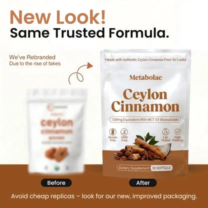 Canela de Ceilán Equivalente a 7200 mg con Aceite MCT